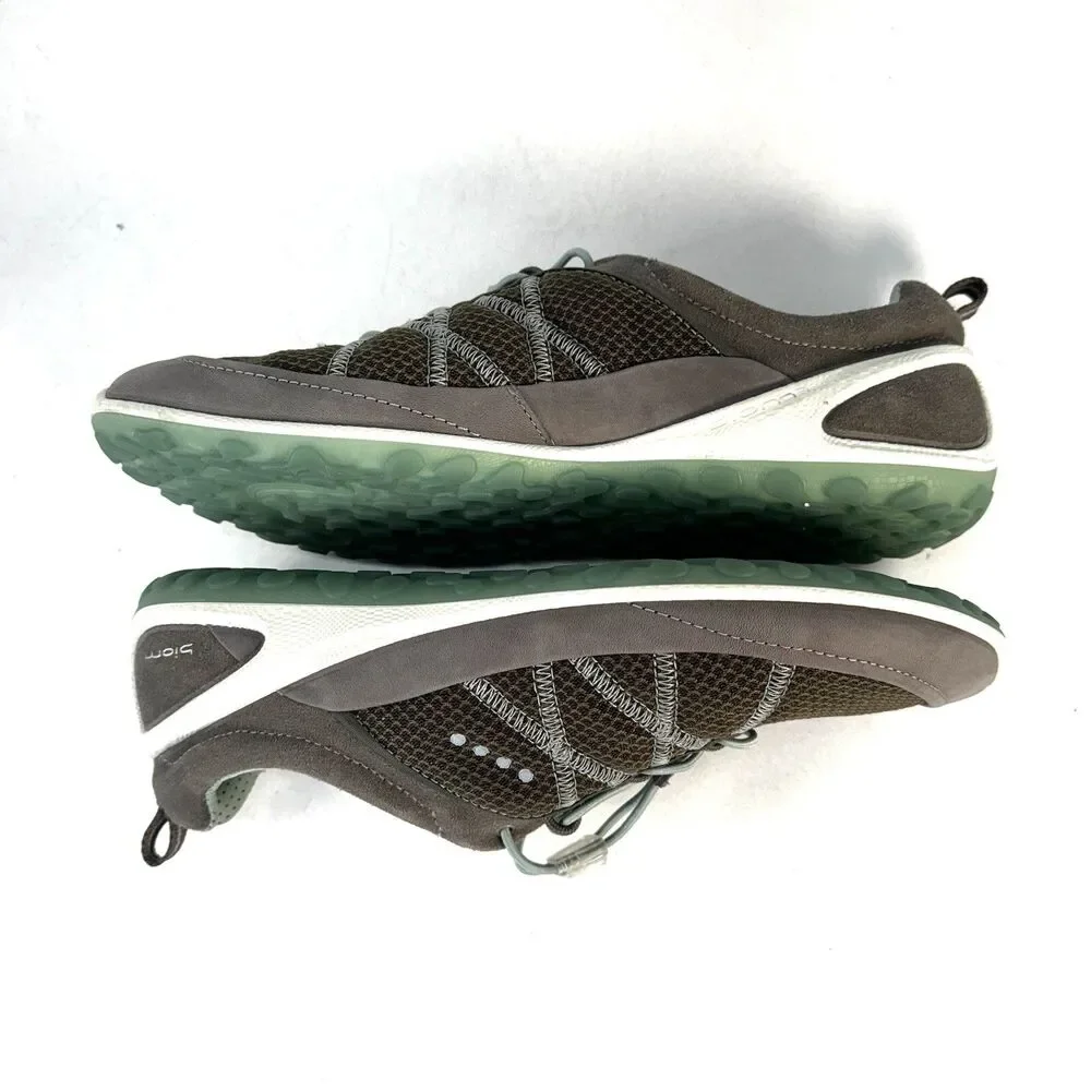 Ecco Biom Natural Motion Bungee Quick Lace Up Walking Shoe Womens Size 7 38 Gray